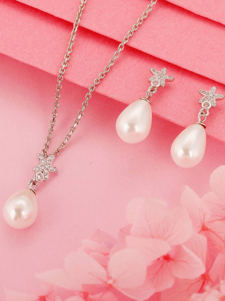 GIVA 925 Sterling Silver Starry Pearl Set