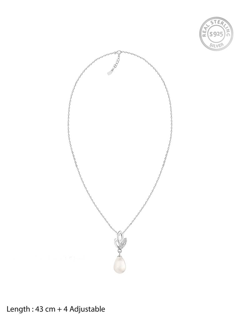 GIVA 925 Sterling Silver Leafy Pearl Set