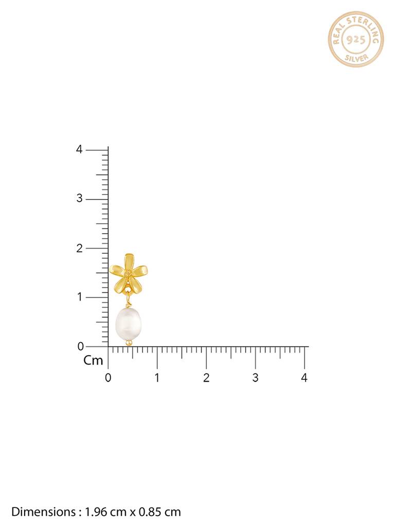 GIVA 925 Sterling Silver Golden Pearl Like Flowers Earrings