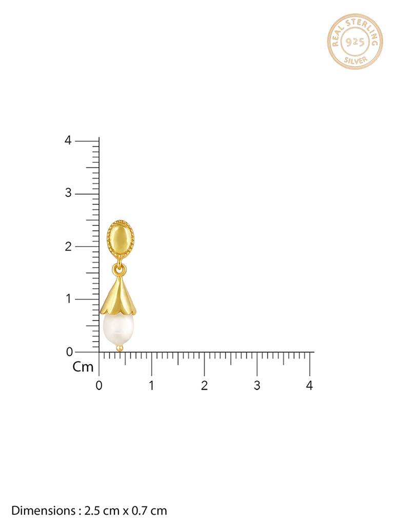 GIVA 925 Sterling Silver Golden Girl with a Pearl Earrings