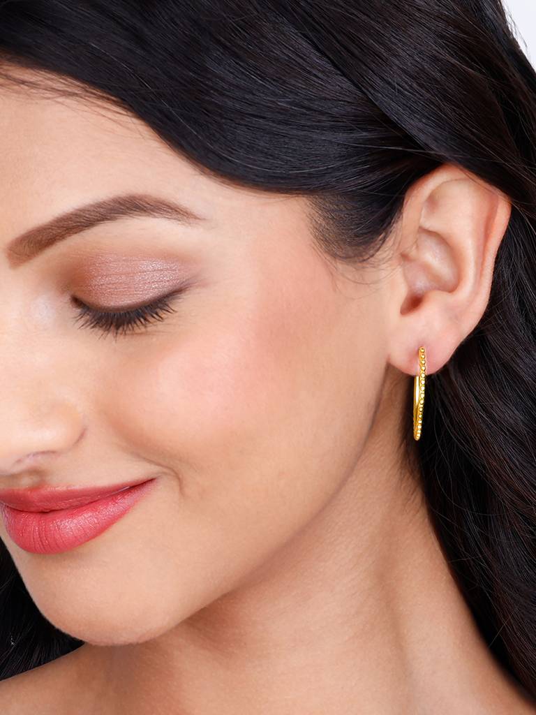GIVA 925 Sterling Golden Classic Hoop Earrings