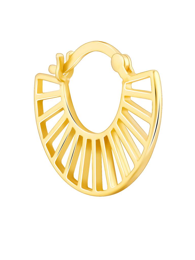 Silver Golden Tracks Hoop Earrings : ER01649