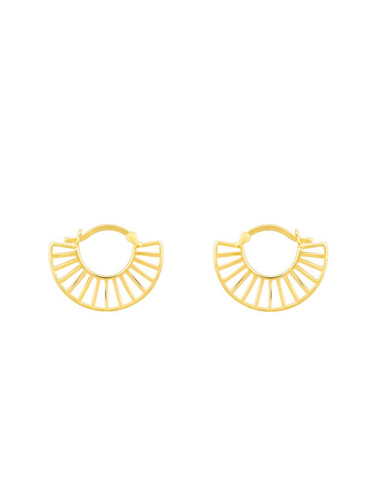 Silver Golden Tracks Hoop Earrings : ER01649