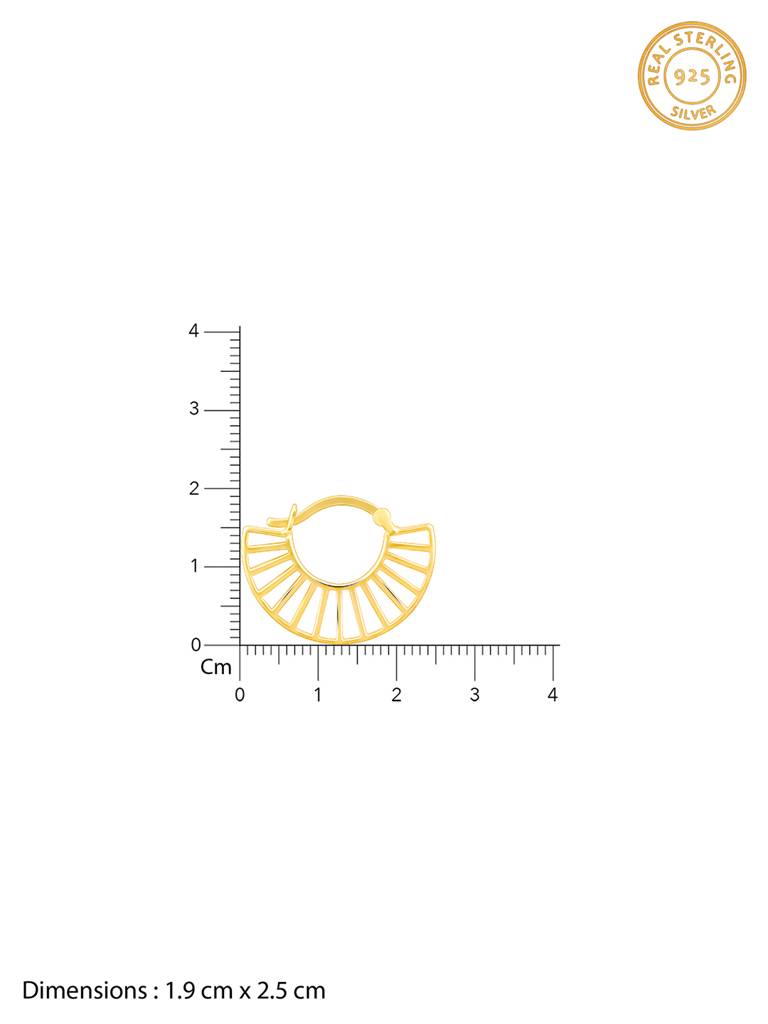 Silver Golden Tracks Hoop Earrings : ER01649