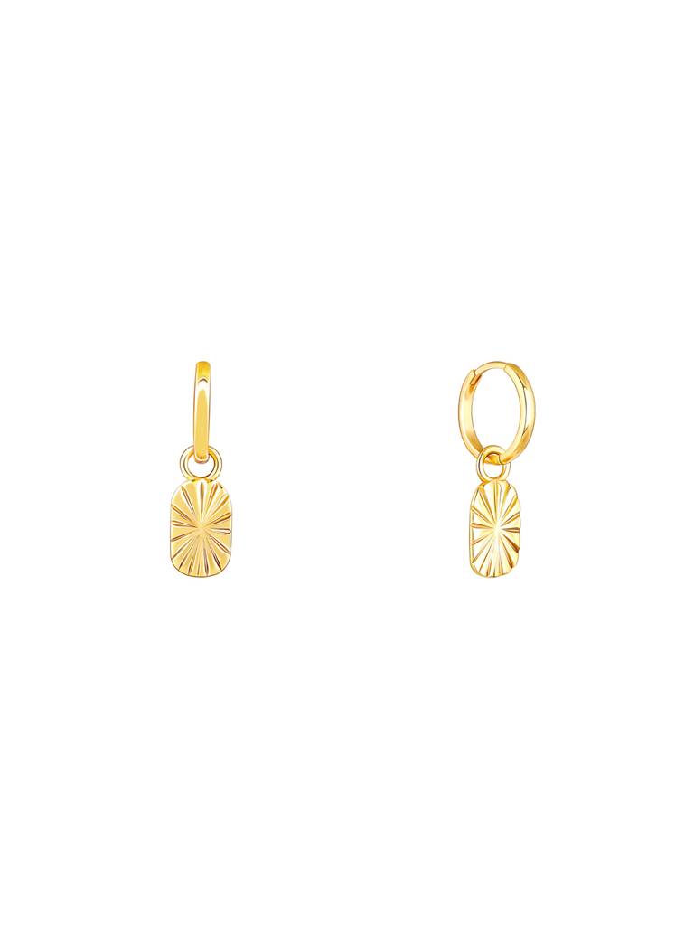 GIVA 925 Sterling Silver Golden Sunrays Hoop Earrings