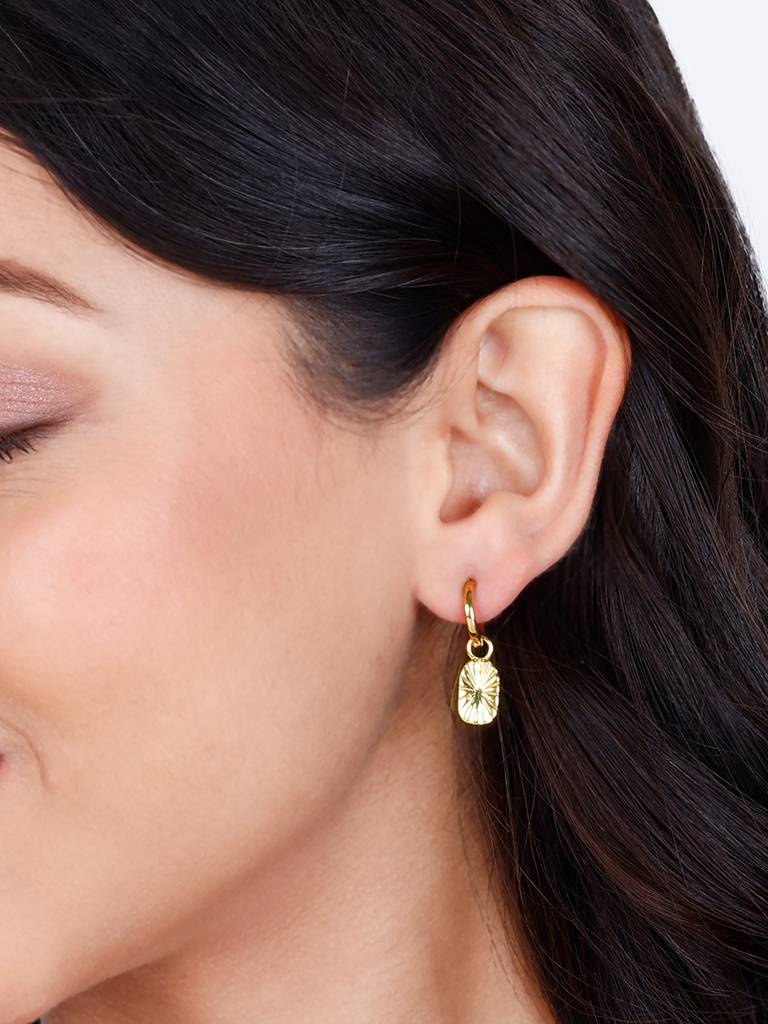 GIVA 925 Sterling Silver Golden Sunrays Hoop Earrings