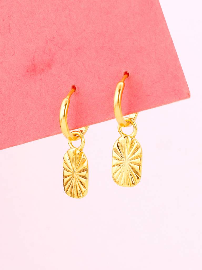 GIVA 925 Sterling Silver Golden Sunrays Hoop Earrings
