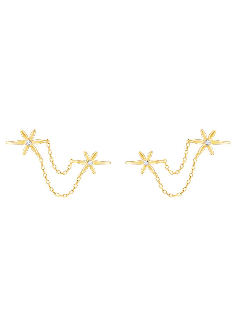 Silver Golden Starry Clip On Earrings : ER01665