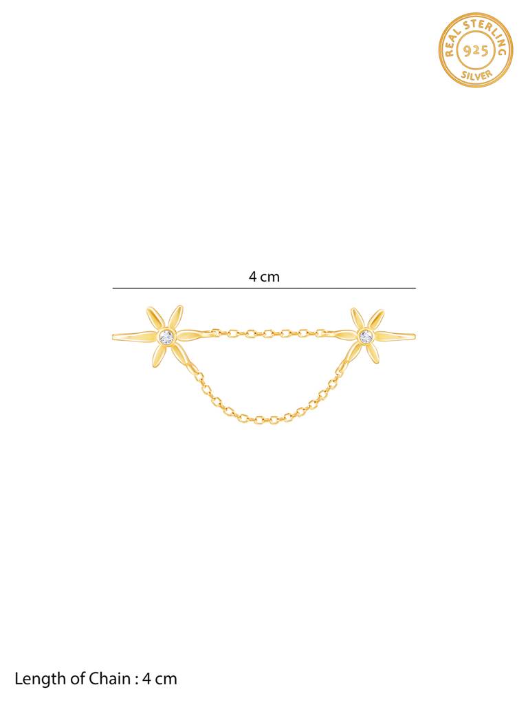 Silver Golden Starry Clip On Earrings : ER01665