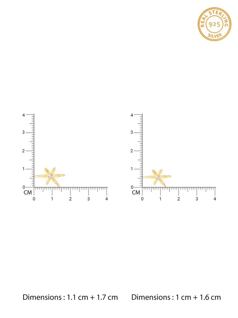 Silver Golden Starry Clip On Earrings : ER01665