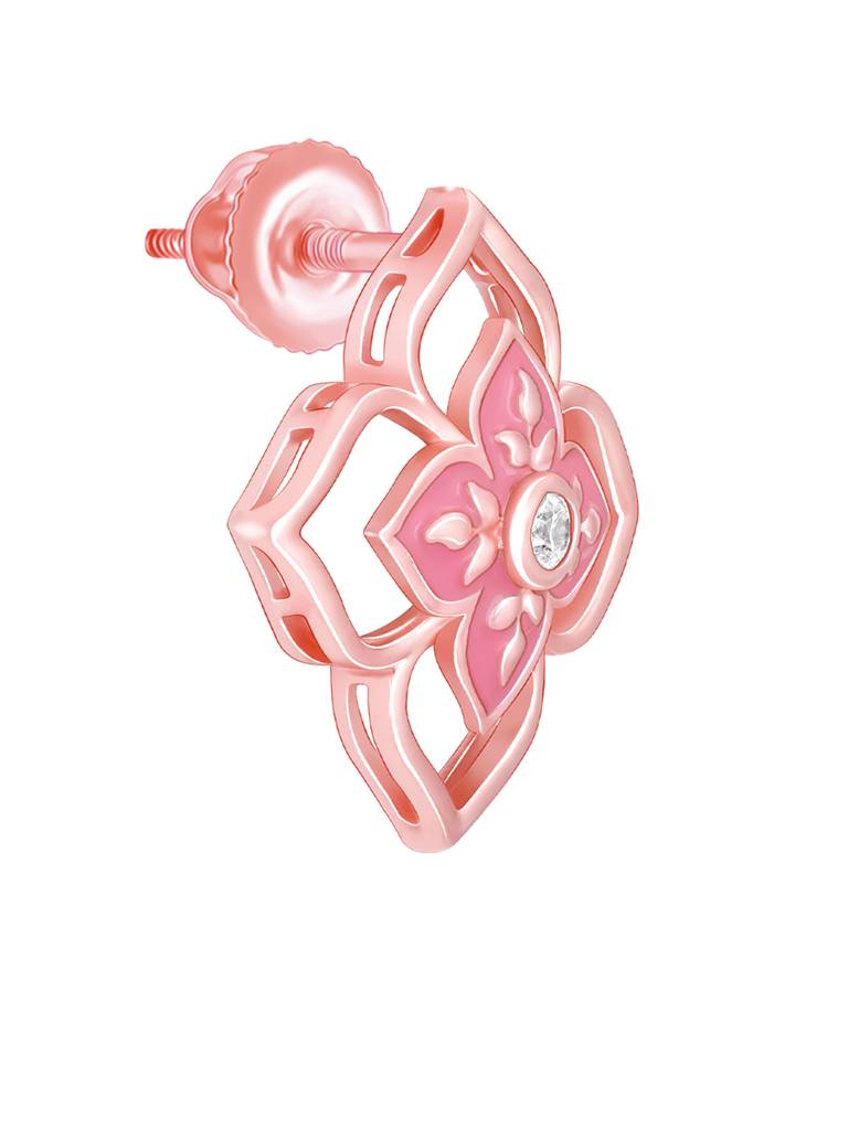 GIVA 925 Sterling Silver Rose Gold Mosaic of Taj Earrings