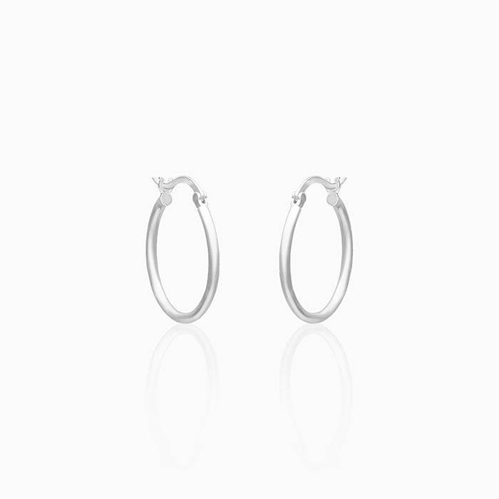 Silver Sturdy Hoop Earrings : ER0167