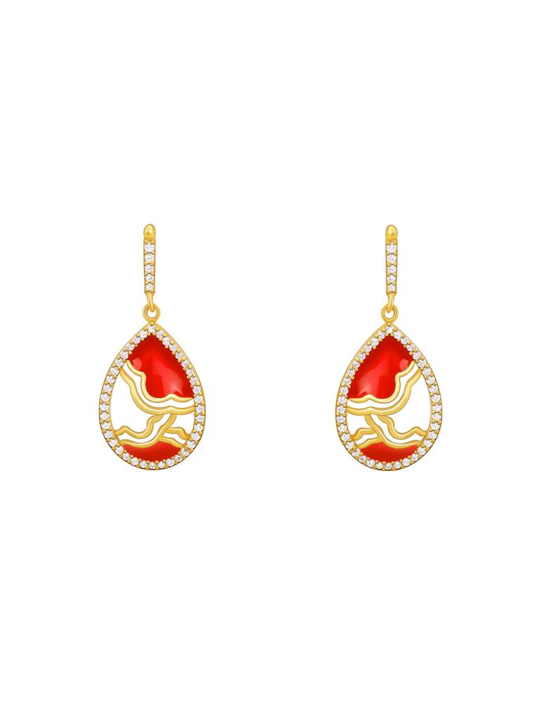 GIVA 925 Sterling Silver Golden Royal Heritage Earrings