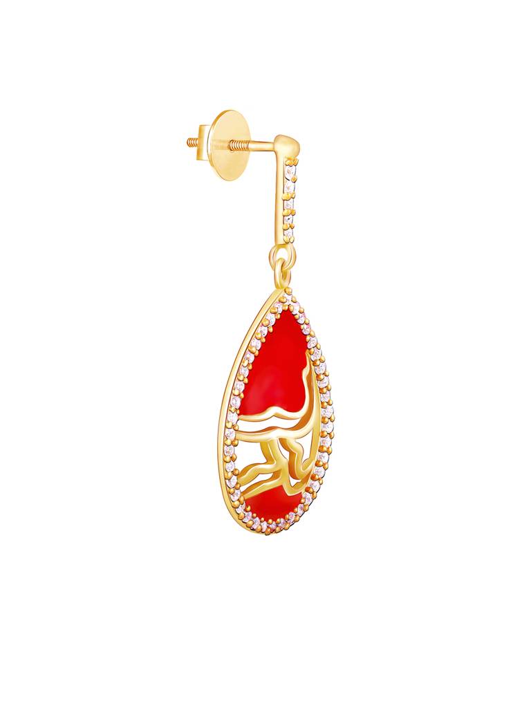 GIVA 925 Sterling Silver Golden Royal Heritage Earrings