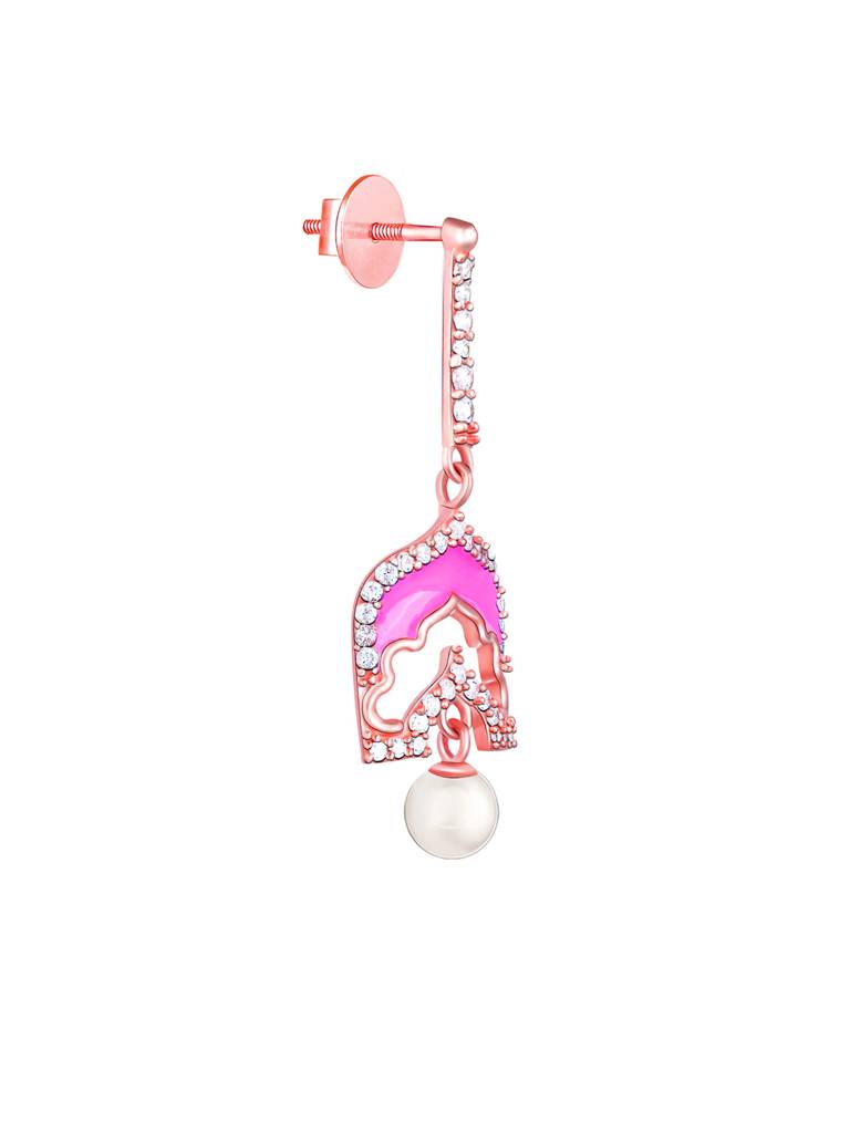 GIVA 925 Sterling Silver Rose Gold Hawa Mahal Earrings