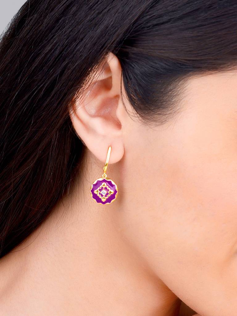 GIVA 925 Sterling Silver Golden Taj Mahal Motif Earrings