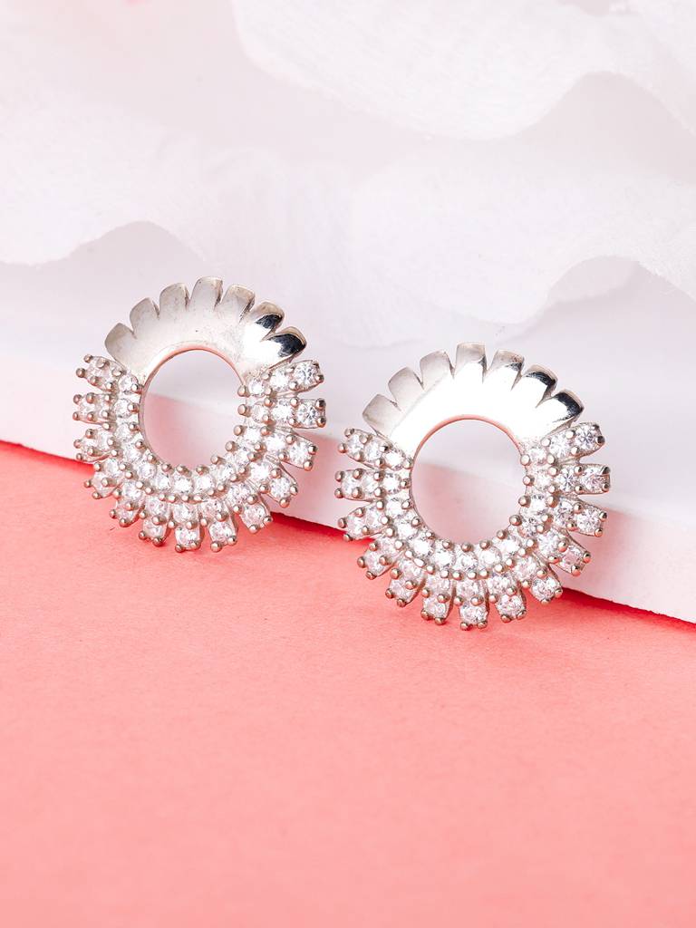 GIVA 925 Sterling Silver Zircon Wreath Earrings