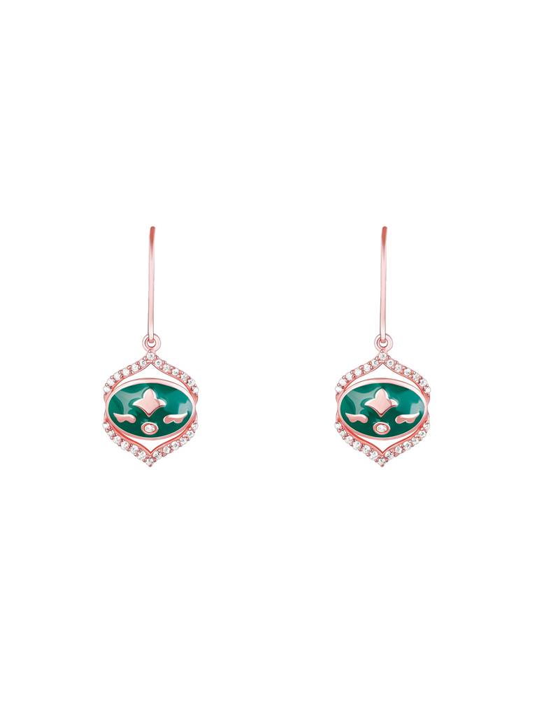 GIVA 925 Sterling Silver Rose Gold Queens Powder Room Earrings