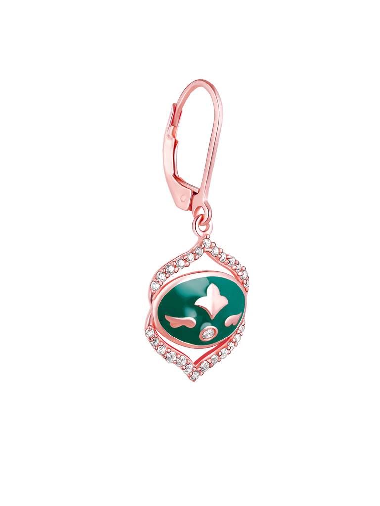 GIVA 925 Sterling Silver Rose Gold Queens Powder Room Earrings