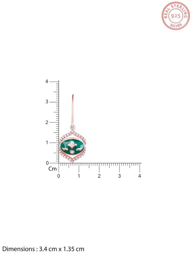 GIVA 925 Sterling Silver Rose Gold Queens Powder Room Earrings