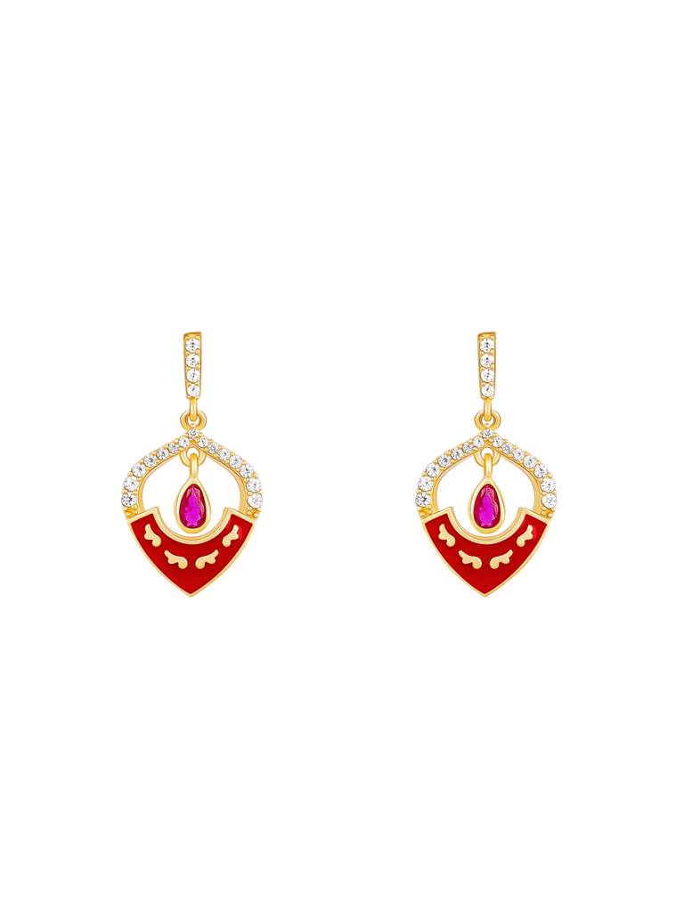 GIVA 925 Sterling Silver Golden Flower Decor Earrings