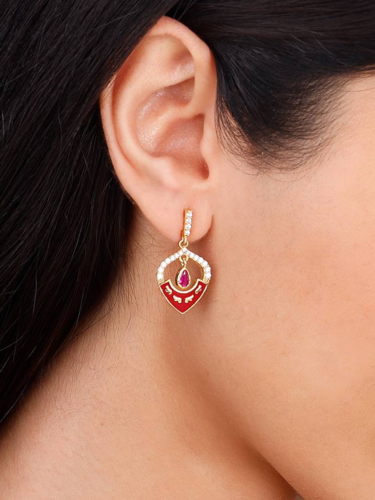 GIVA 925 Sterling Silver Golden Flower Decor Earrings