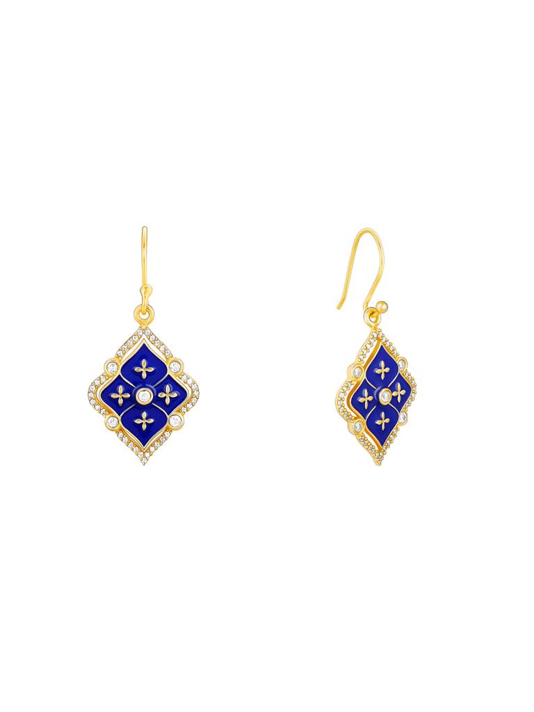 GIVA 925 Sterling Silver Golden Queens Music Room Lantern Zircon Earrings