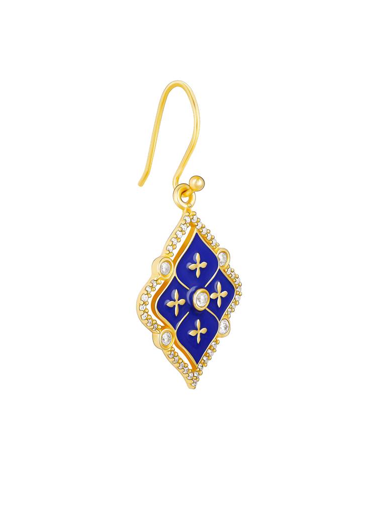 GIVA 925 Sterling Silver Golden Queens Music Room Lantern Zircon Earrings