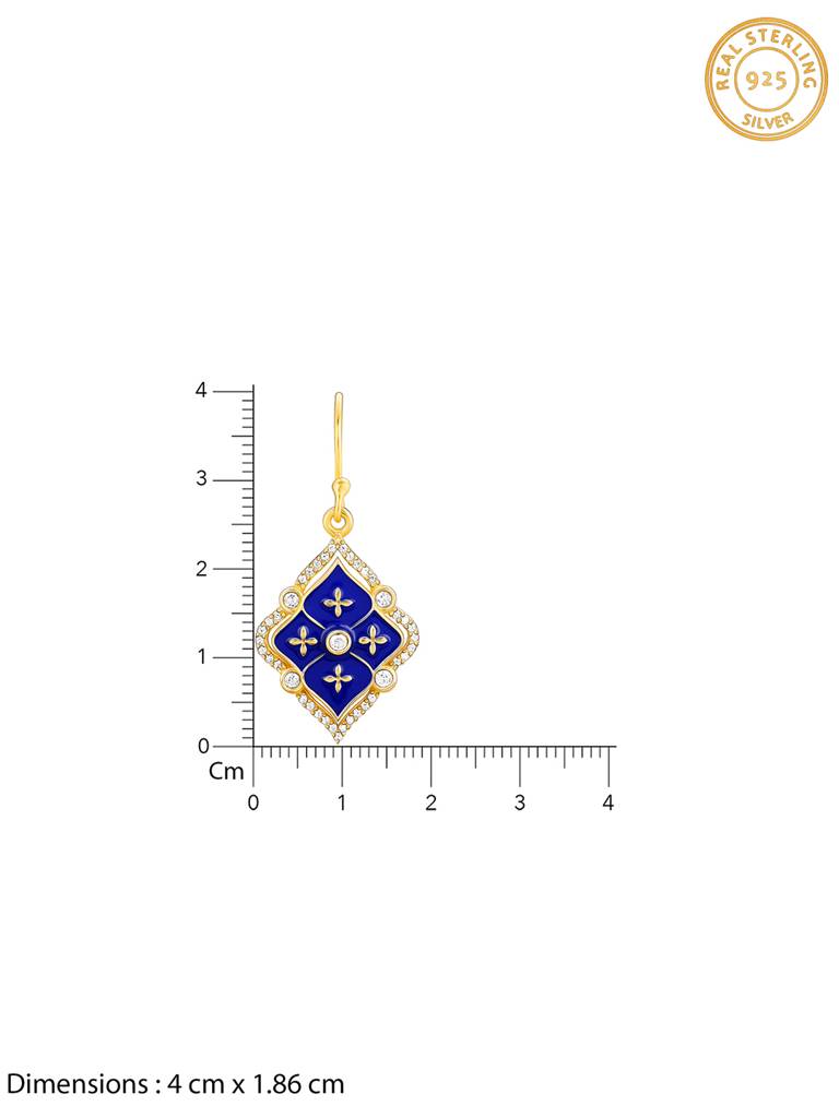 GIVA 925 Sterling Silver Golden Queens Music Room Lantern Zircon Earrings