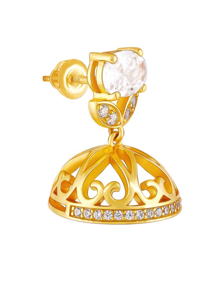 GIVA 925 Sterling Silver Golden Beautiful Bloom Jhumki