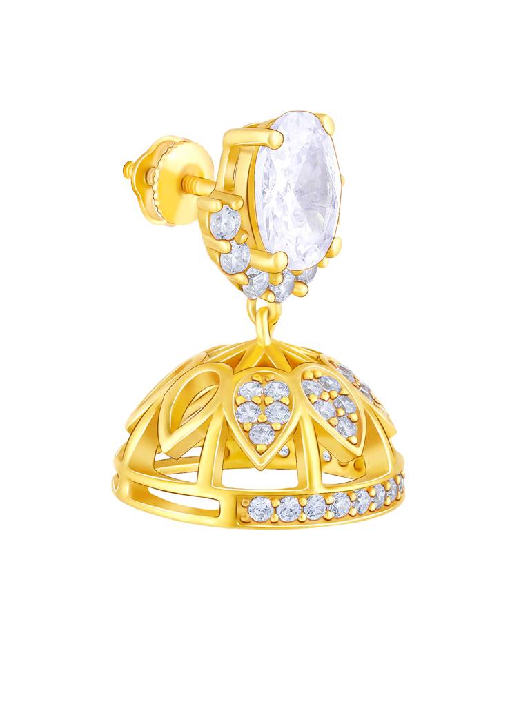 GIVA 925 Sterling Silver Golden Oval Stud Classic Jhumki