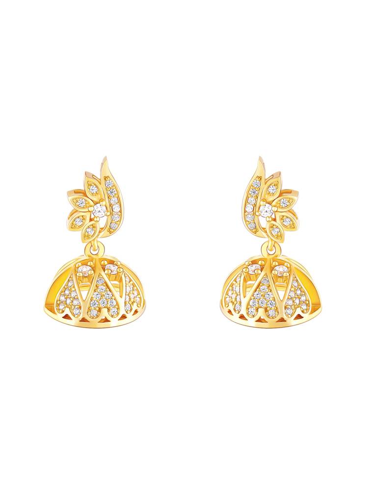 GIVA 925 Sterling Silver Golden Gorgeous Leaf Jhumki