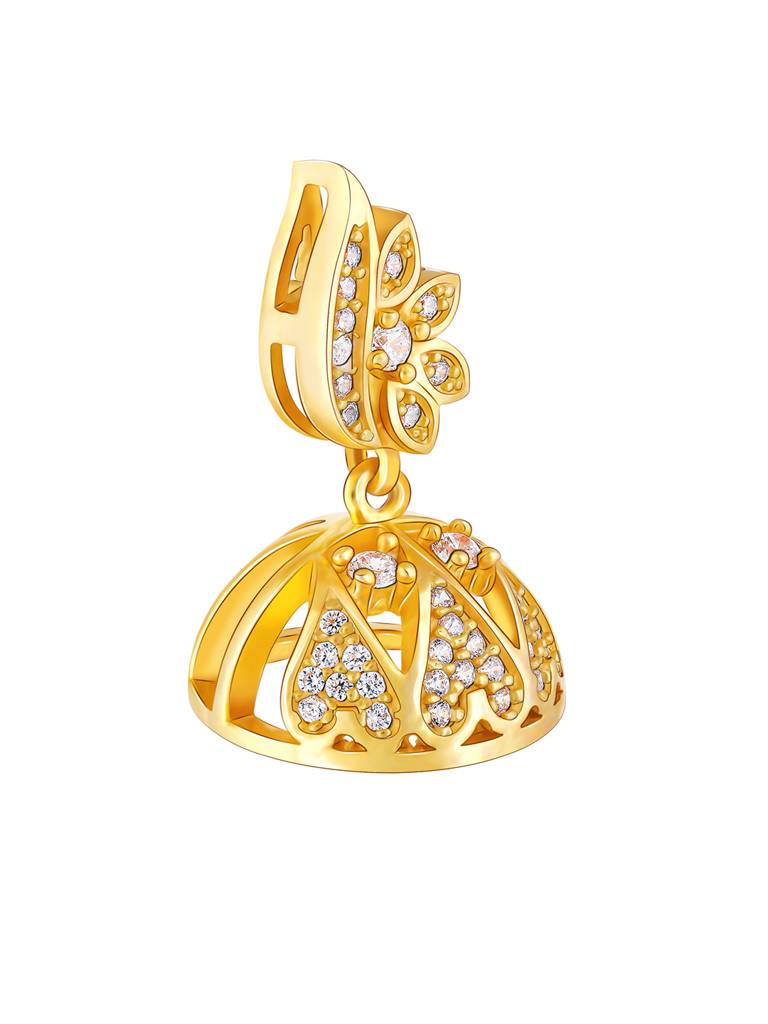 GIVA 925 Sterling Silver Golden Gorgeous Leaf Jhumki