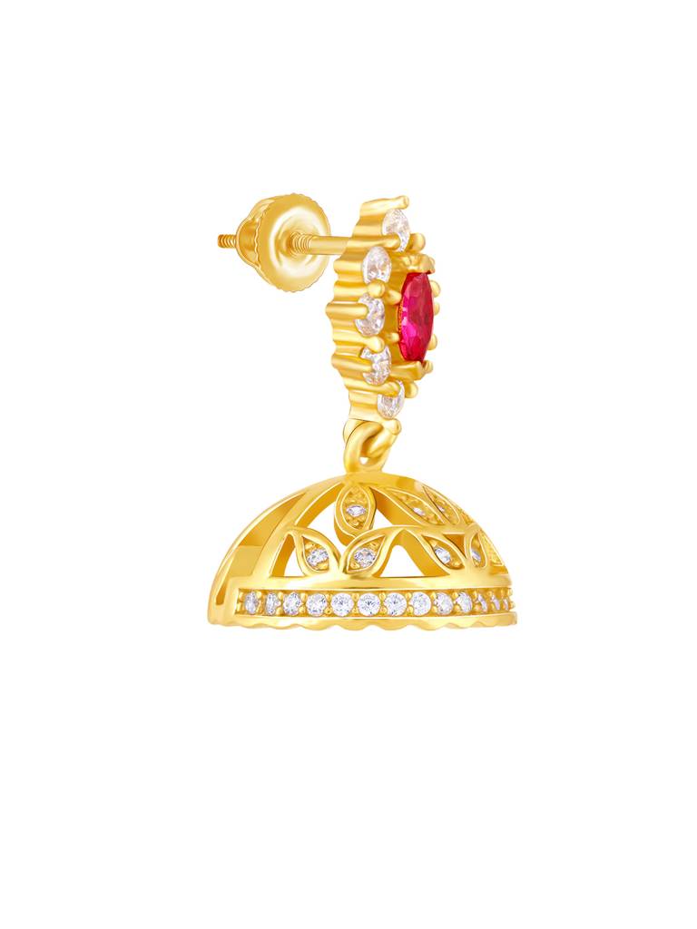 GIVA 925 Sterling Silver Golden Fuchsia Fun Jhumki