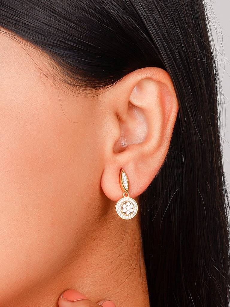 GIVA 925 Sterling Silver Golden Glow Dangling Earrings