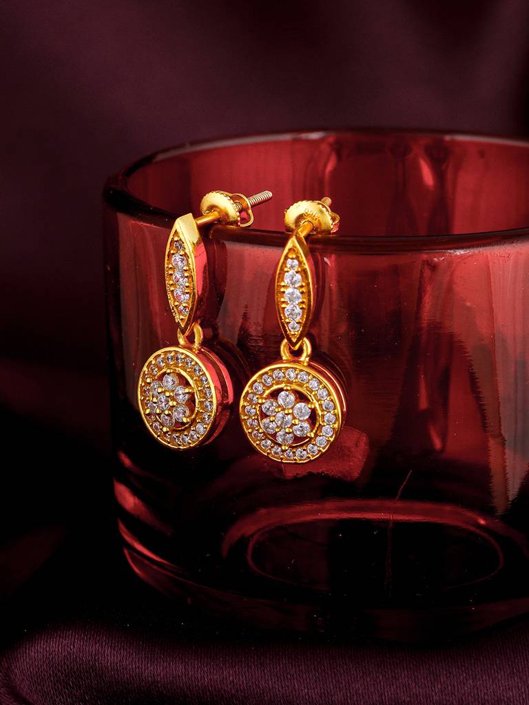 GIVA 925 Sterling Silver Golden Glow Dangling Earrings