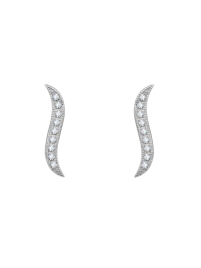 GIVA 925 Sterling Silver Shiny Waves Stud Earrings