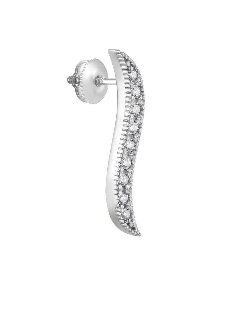 GIVA 925 Sterling Silver Shiny Waves Stud Earrings