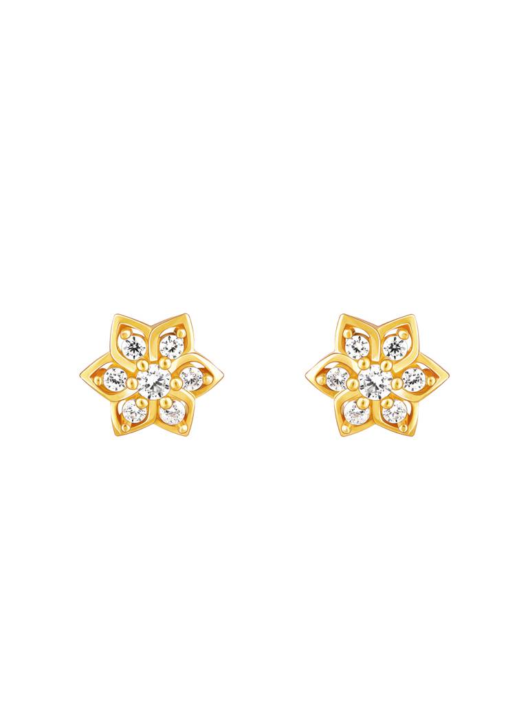GIVA 925 Sterling Silver Golden Floral Beauty Stud Earrings