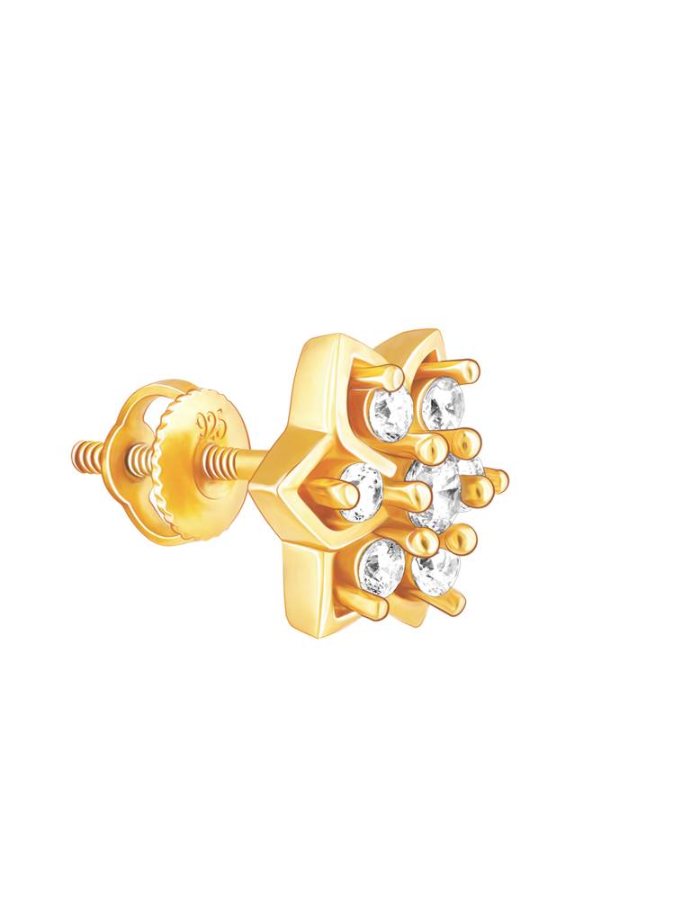 GIVA 925 Sterling Silver Golden Floral Beauty Stud Earrings