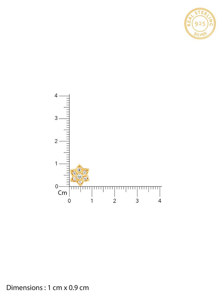GIVA 925 Sterling Silver Golden Floral Beauty Stud Earrings