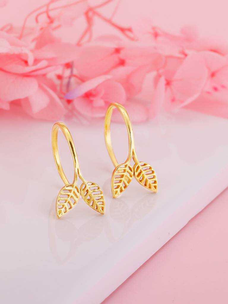 GIVA 925 Sterling Silver Golden Foliage Fantasy Earrings