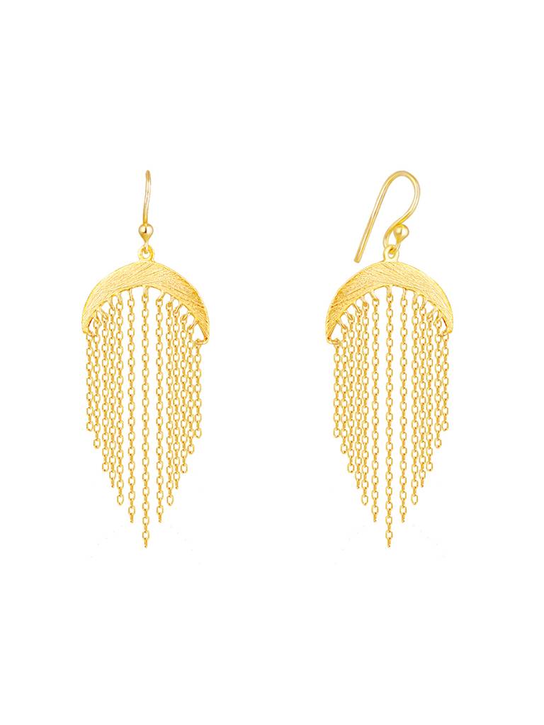 GIVA 925 Sterling Silver Golden Fringe Finesse Earrings