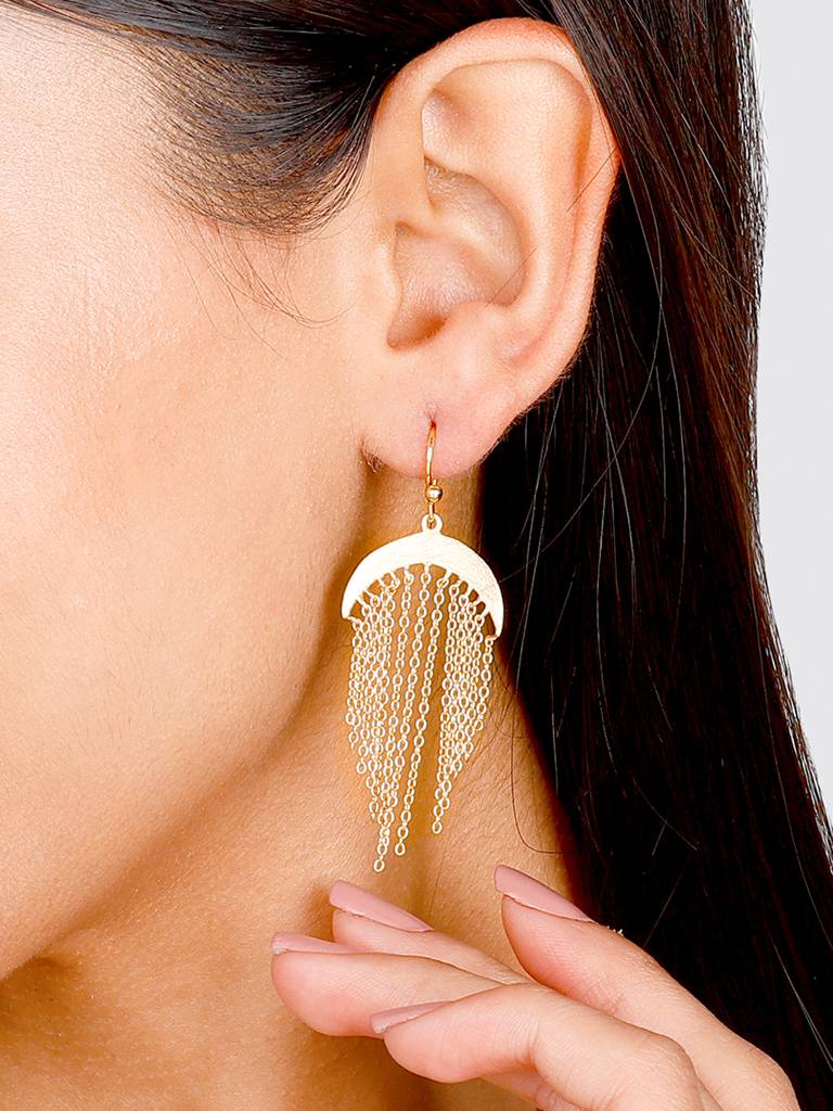 GIVA 925 Sterling Silver Golden Fringe Finesse Earrings