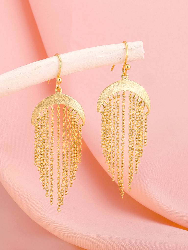 GIVA 925 Sterling Silver Golden Fringe Finesse Earrings