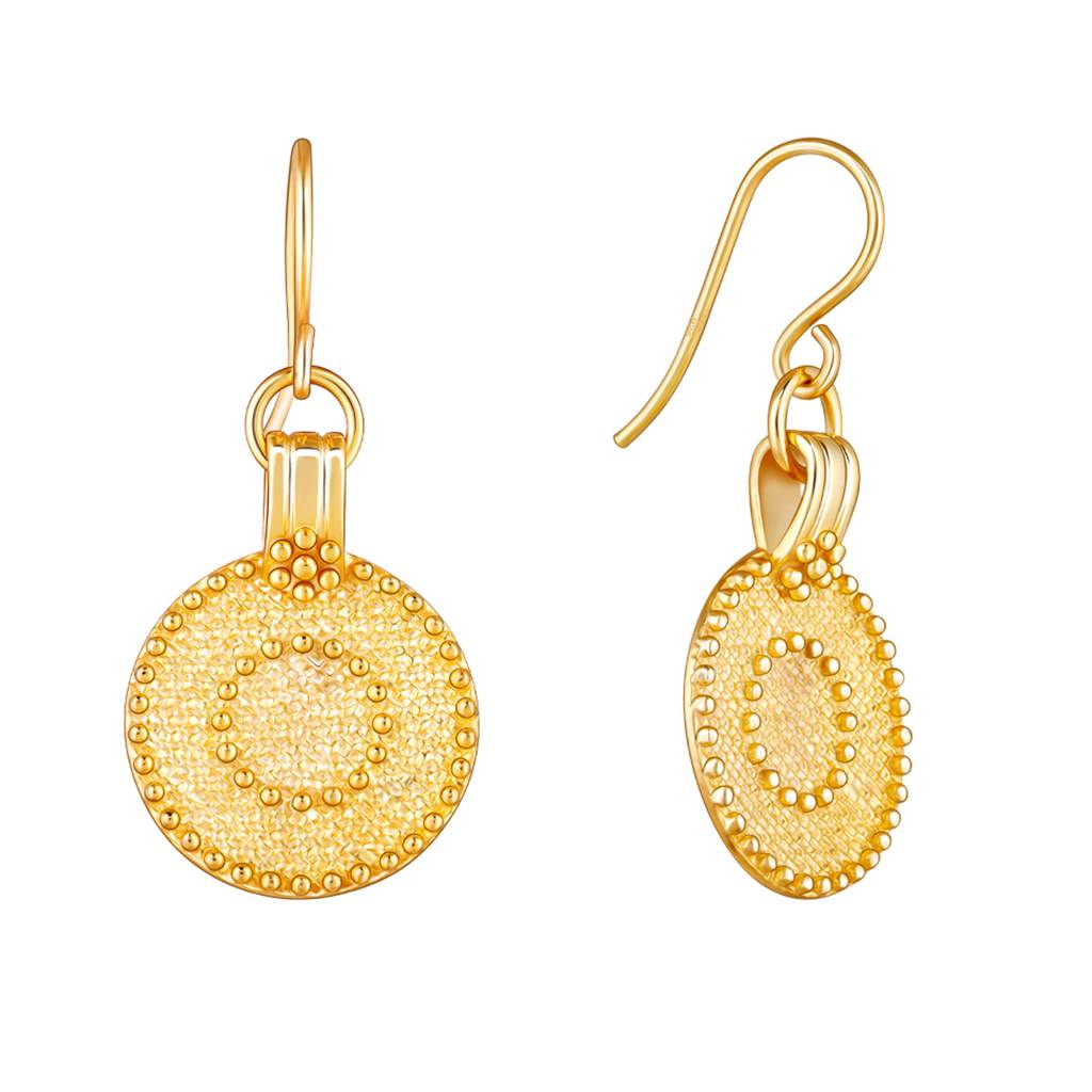 GIVA 925 Sterling Silver Golden Disc Earrings