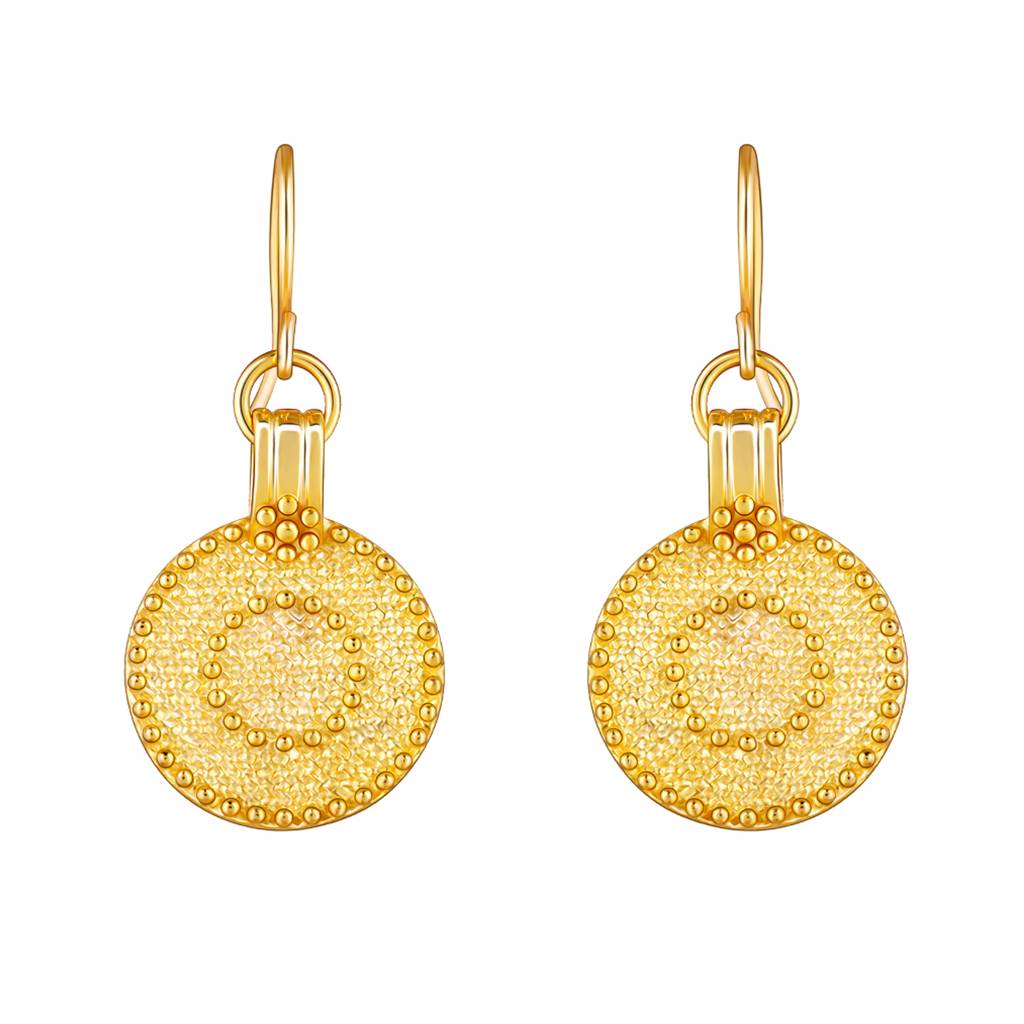 GIVA 925 Sterling Silver Golden Disc Earrings