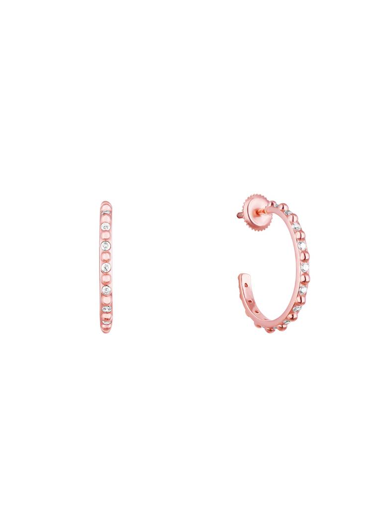 GIVA 925 Sterling Silver Rose Gold Express My Love Hoop Earrings