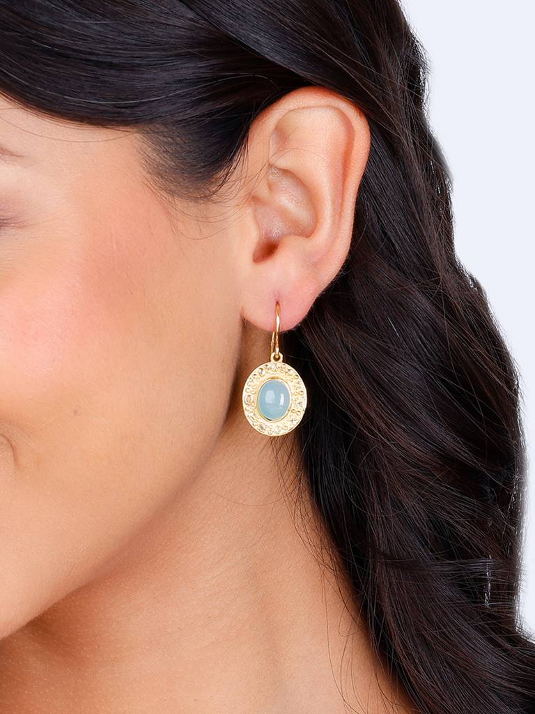 GIVA 925 Sterling Silver Golden Ancient Earrings