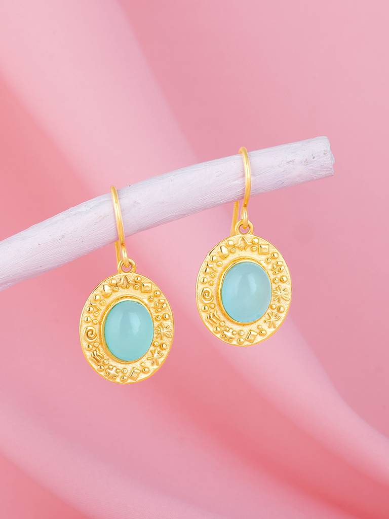 GIVA 925 Sterling Silver Golden Ancient Earrings